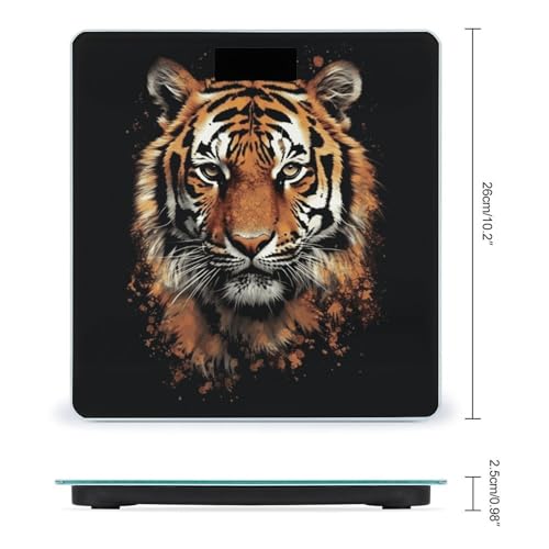 Báscula digital de vidrio templado con diseño Tiger Head miniatura 2
