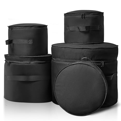 5-Piece Drum Case Set - Padded Drum Bags for 22