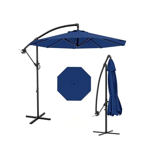 10 ft Cantilever Umbrella Outdoor Patio, Offset Patio Umbrella with Easy Lift & Tilt Adjustment, UV Protection Fade Resistant for Deck, Pool, Garden,