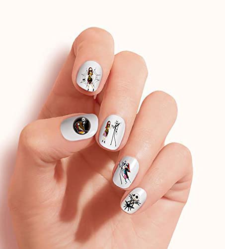 Clear waterslide Nail Art Decals (Tattoos) by One Stop Decals Themed for Jack The Skellington, The Christmas Nightmare (Ver.3) Lovers.