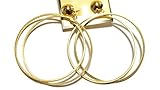 Clip-on Earrings Hoop Gold Earrings Double Hoop Clip Earrings 2.75 inch