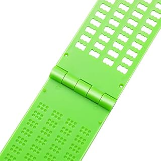 4 righe 28 celle Braille ardesia Braille scrittura ardesia Braille plastica Braille Slate Kit, verde (2)