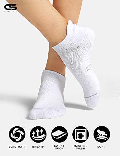 Image of CS CELERSPORT 6 Pack Women's Ankle Running Socks Cushioned Low Cut Tab Athletic Socks