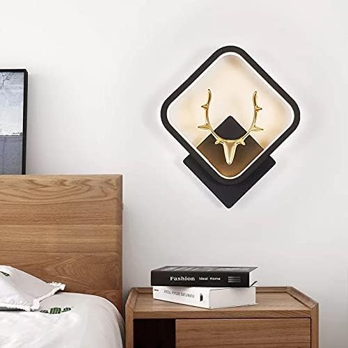 Image of Zingy mahaur 3-in-1 LED Wall Light with Switch, Color-Changing for Bedroom, Living Room, Modern Design, Decorative Night Lamp, Warm /Natural /Cold White, Deer Head, Black Square Home Decor