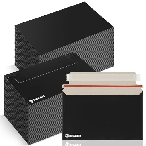 Card Shipping Envelopes 110 Pack - 7 x 4.35 Inches Trading Cards Self-Adhesive Black Mailers, Perfect Fit for Ding Defend Protectors Semi-Rigid Sleeves & Toploaders - Hobby Mailing Supplies