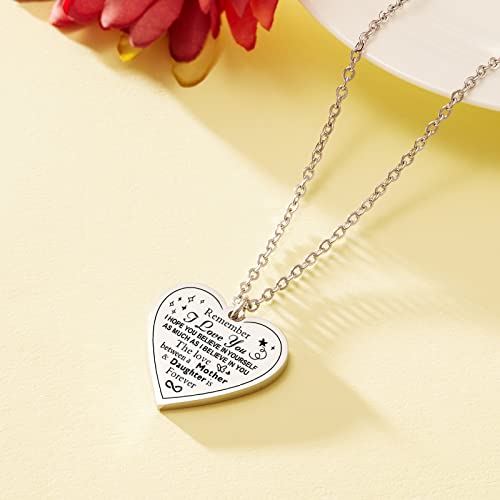 Hofoya Mother And Daughter Necklace Famliy Gifts,Mother's Day Valentines Birthday Gift For Daughter Or Mom -The Love Between Mother And Daughter Is Forever. #TOP2