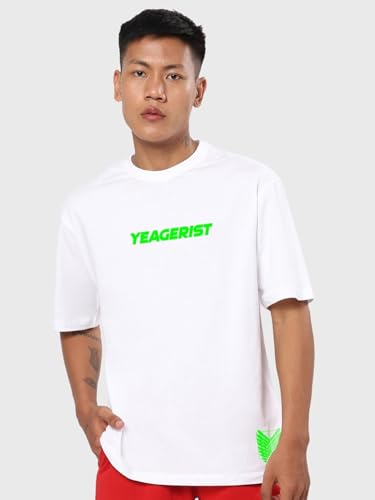 Image of Bewakoof Men's Graphic Printed Oversized T-Shirt 578830 White L