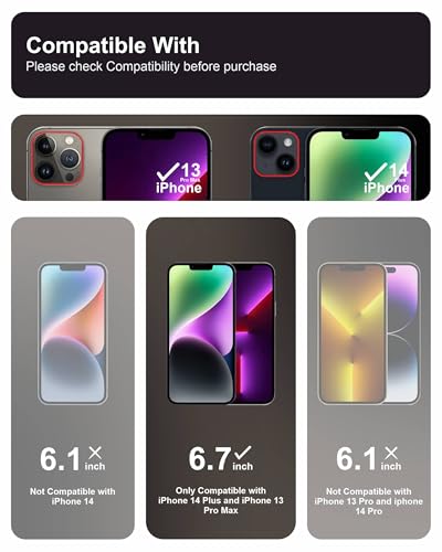 Image of Affix 2 Pack for iPhone 14 Plus and iPhone 13 Pro Max Full Coverage Tempered Glass, Screen Protector Guard with Easy Fix Installation Tool, 9H Hardness Shatterproof, HD Clear Scratch Resistant