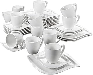 MALACASA, seria Elvira, 6 sztuk porcelanowy stojak na jajka białe