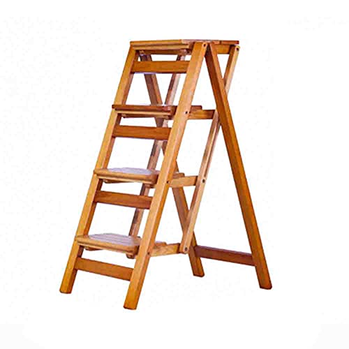 Escabeau pliant en bois échelles de cuisine durables bois 4