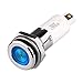 H12F-24B, High Intensity LED Indicator, 12mm Panel Hole, Flat Head Type, Blue, 24V DC
