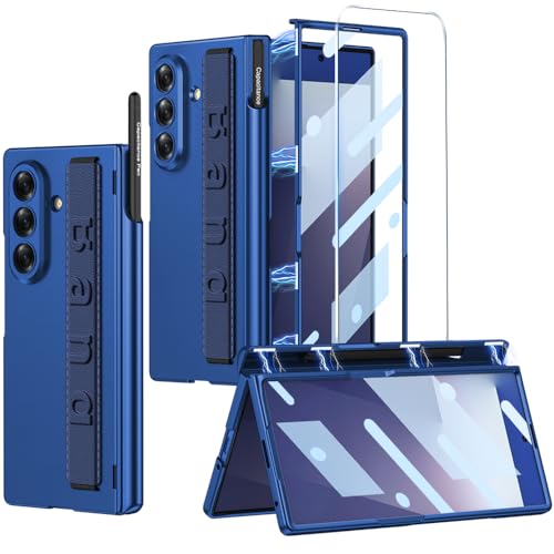 Coque antichoc Z Fold 7 anti-rayures pour protéger la charnière et ranger le stylet bleu