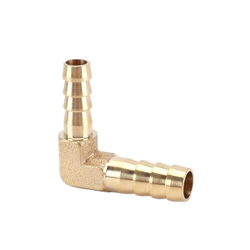 Hose Barb Adapter 1pc Right Angle Elbow Hose Pipe Fitting, Equal Reducing Barb Coupling, Copper Barbed Coupler Tube Adapter(6x4mm)