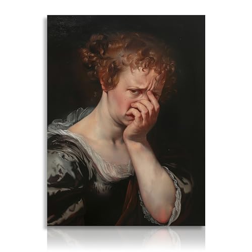 NymphFable Funny Bathroom Wall Decor Póster Woman is Covering