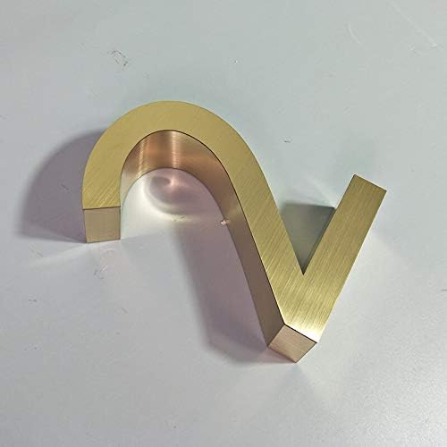 Door Plate House Numbers 0-9 ABC Outdoor Metal 3D Modern Gold Stainless Steel Lettre Sign Address Home Hotel Apartment Door Number Plate - (Size: 200mm 7in; Color: 2)