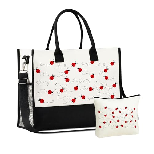 Bolso Tote de lona para mujer con cierre y correa miniatura 1
