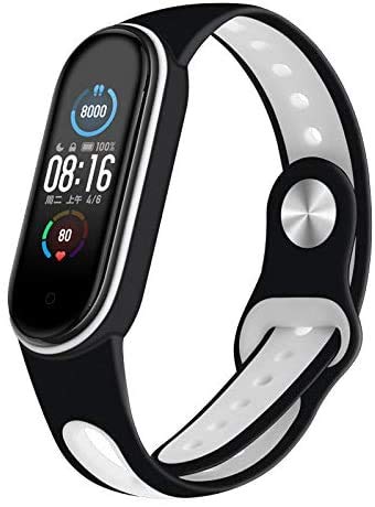 CNBOY Correa de Silicona Compatible con Xiaomi Mi Band 5, Correa de Reloj Muñequera Ajustable Banda de Reloj para Xiaomi Mi Band 5 Cover