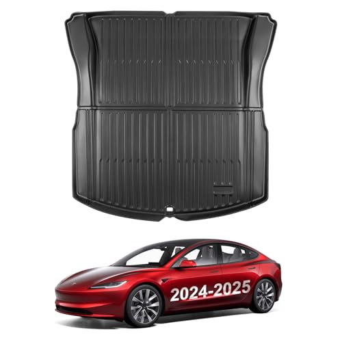 KUNIST Trunk Mat for New Tesla Model 3 2025, All Weather Heavy Duty TPE Trunk Protector,Waterproof...