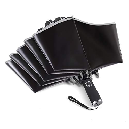 折りたたみ傘 メンズ 逆折り 超撥水 ワンタッチ 自動開閉 おりたたみ傘 UPF50＋ UVカット 完全遮光 晴雨兼用 梅雨対策 頑丈な10本骨 耐強風 大きい 直径105cm ブラック