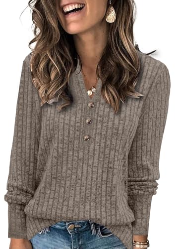 Sweaters for Women Fashion Long Sleeve Tops Pullover V Neck Casual Loose Sweatshirt