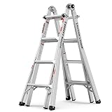 WIIALYOK Ladder, A Frame 4 Step Extension Ladder, 17 Ft Anti-Slip Multi-Position Aluminum Alloy Ladd