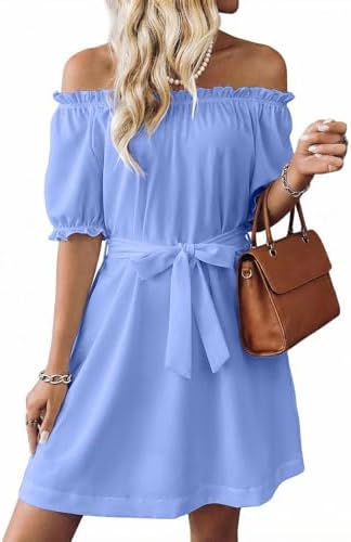 EVALESS Womens Spring Summer Dresses 2026 Casual Off The Shoulder...