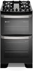 Fogão 4 bocas Electrolux Preto Experience Mesa vidro, 2 Fornos e Tripla Chama (FE4DP) - 127V