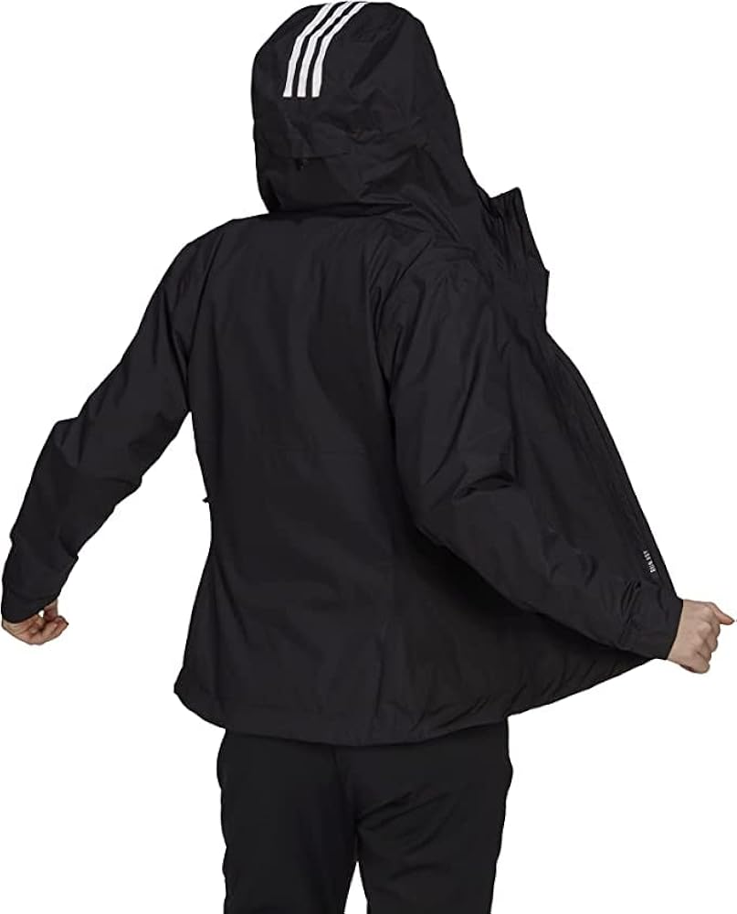 Amazon.com: adidas womens Basic 3-Stripes RAIN.RDY Jacket