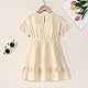 Toddler piger kjole børnekjoler bomuld ensfarvet kjole A-line afslappet kjole festlig prinsesse Sommerkleid efterår kjole（beige,3-4 Jahre）