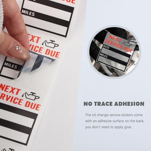 Image of 300PCS Car Oil Change Stickers for Windshield,Next Service Due Sticker,2 inchx2 inch Removable Vinyl Stickers for Most Cars Trucks SUVs (Red 1)