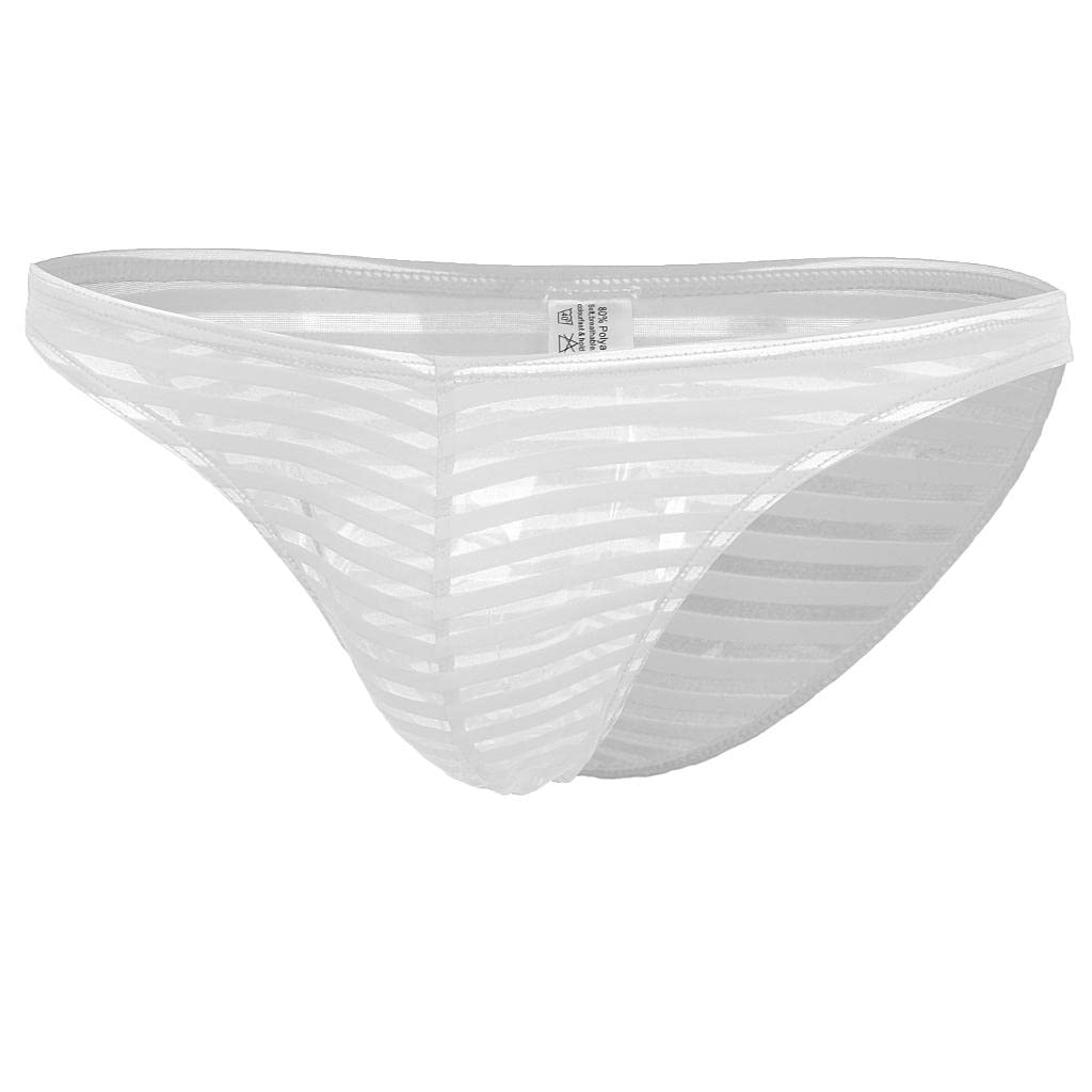 ecomistiq ECOMISTIQ® Mens Striped Sheer Mesh Briefs Underwear Stretch Panties L White|Clothing Shoes & Accessories| Mens Clothing | Underwear-picture-44