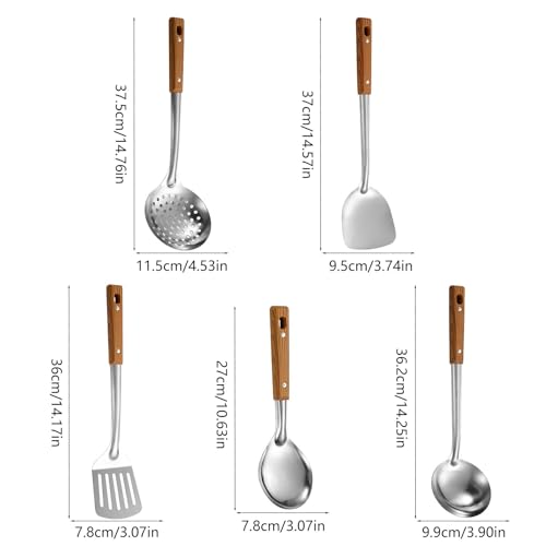 Ustensiles cuisson en acier inoxydable kit complet 5 pièces pour poêle et casserole