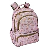 Mochila para Notebook Feminina Floral, Estampa de Flores e Folhas, MN4270