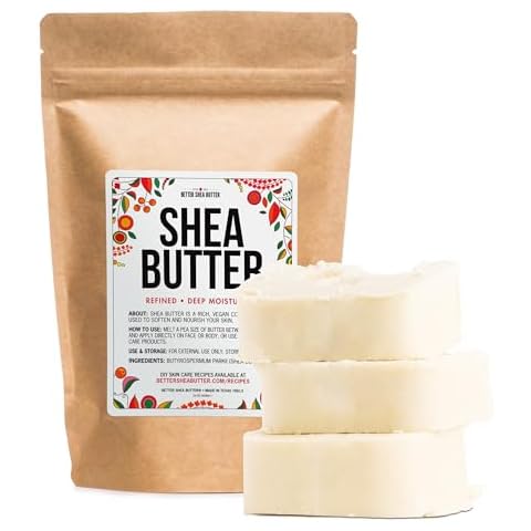 Refined Shea Butter Unscented - 100% Pure African Shea Butter for Hair & Dry Skin - Shea Butter Soap Base - Face & Body Moisturizer, for DIY Whipped Body Butter & Lip Balm 1 LB Bar Cover