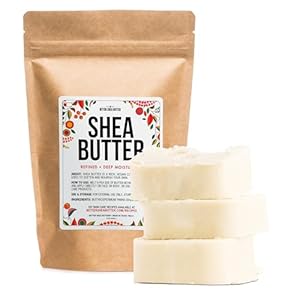 Refined Shea Butter Unscented – 100% Pure African Shea Butter for Hair & Dry Skin – Shea Butter Soap Base – Face & Body Moisturizer, for DIY Whipped Body Butter & Lip Balm 1 LB Bar