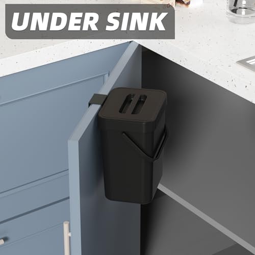 Todaygo G3130-B Small Trash Can With Lid, Kitchen Countertop Compost Bin, Outdoor Dog Poop Trash Can Odorless thumb #1