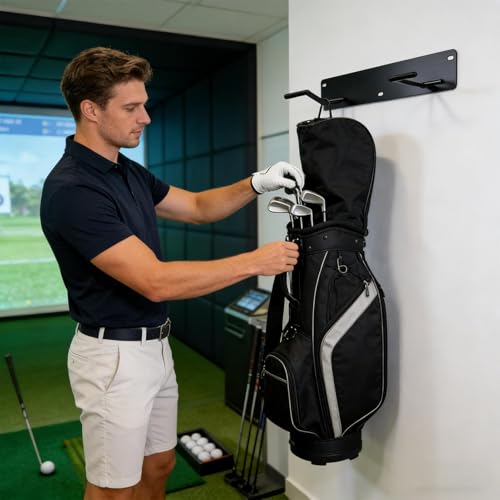 Soporte de almacenamiento para club de golf y bastidor de pared para ahorrar espacio 4