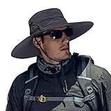 CÓMODO Y RESPIRABLE: el cordón ajustable para la barbilla mantiene el sombrero en su lugar incluso en condiciones de viento o lluvia. El diseño de broches laterales plegables le permite cambiar libremente en estilo vaquero y estilo ocio en diferentes ocasiones. La parte superior del sombrero se puede desmontar, ya que tiene una capa de malla para mantener la cabeza fresca y la respiración. Incluye una banda de sudor que absorbe la humedad interna
