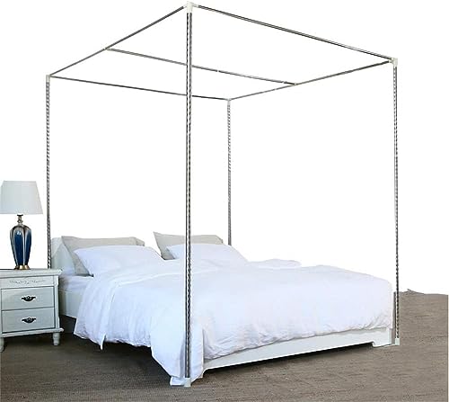 Cadre de lit à baldaquin en acier inoxydable robuste pour chambre parentale élégante