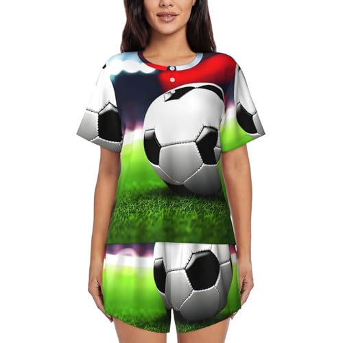 Pyjama football femme ensemble court léger pour nuits d'été et détente