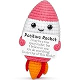 Crochet Rocket Birthday Gifts for Women Men,Easter Basket Essentials Stuffers Friends Coworker Emotional Inspirational Support Pickle Graduation Gifts for Her Boys Girls,Handmade Positive Potato Decor