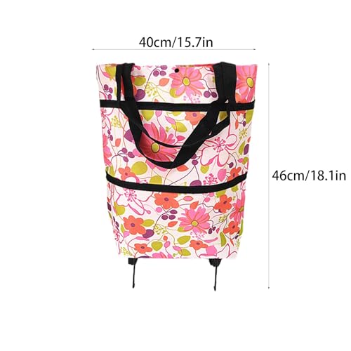 Faltbarer Einkaufstrolley mit leisen Rädern – Tragetasche für Lebensmittel ideal für Frauen, Mütter und Freundinnen – vielseitige leichte und bequeme Einkaufslösung – Bild 6