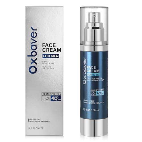 6-in-1 Face Cream for Men: Anti Aging Mens Face Moisturizer with SPF 40, Invisible & Non-Greasy Formula for Deep Hydration & Sun Protection