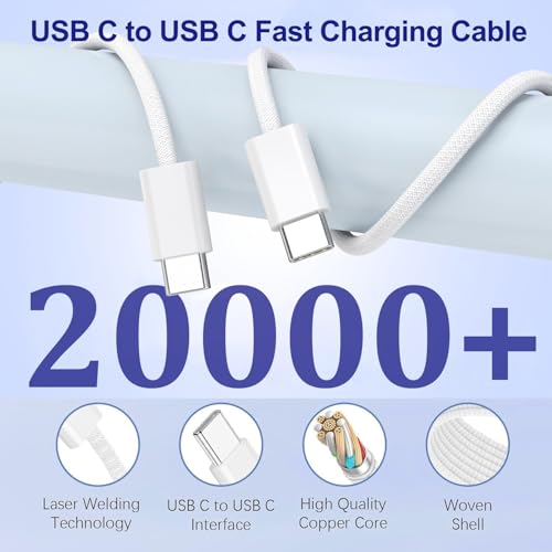 Image of AirPods Pro 3 Charger,20W USB-C Airpods Power Adapter Wall Charging Block Plug&USB C Type C to C Woven Cable Cord for 2025 AirPods Pro 3rd /2nd /Air-pods 4 /Air-Pods Max 2,iPhone 17e /17 Pro Max /16 /15