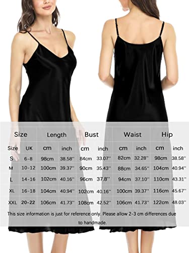 Lovasy-Camisones-Sexys-Mujer-de-Saten-Camison-de-Mujer-Verano-Tirantes-Ajustable-Camison-Mujer-Largo-Dormir-Combinacion-Interior-Ligero-y-Suave