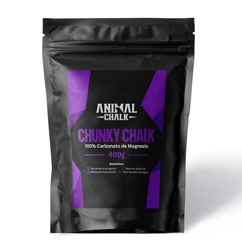 Animal Chalk Magnesio Escalada Crossfit Crunchy 400g Deportes Crossfit Calistenia Gimnasio Halterofilia - Rock Climbing Chalk Bolsa Carbonato de Magnesio Manos Weightlifting Gym Loose para Agarre