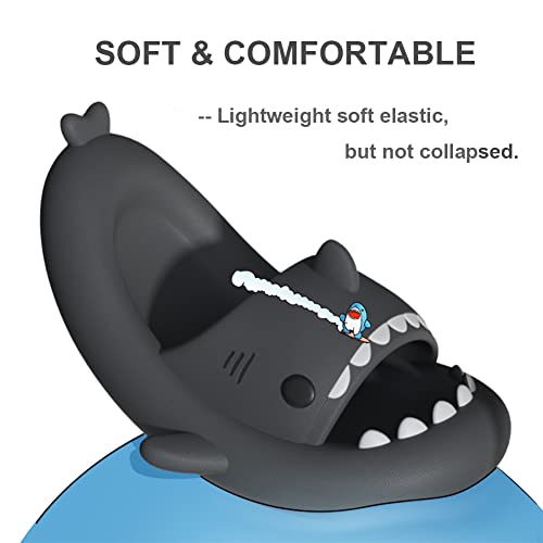 Zhentao Shark Slippers For Boys Cute Cartoon Shark Slides Slippers Open Toe Sandals Extremely Comfy Cushioned Sole Indoor &Outdoor #TOP3