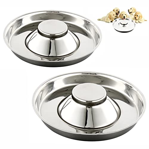Welpen Futternapf,Welpennapf,Hundenäpfe aus Edelstahl Metall,Welpen Entwöhnungsschale Welpengericht kann für mehrere Welpen gleichzeitig verwendet Werden, Wassernapf und Futternapf(30 cm/2 Stück)