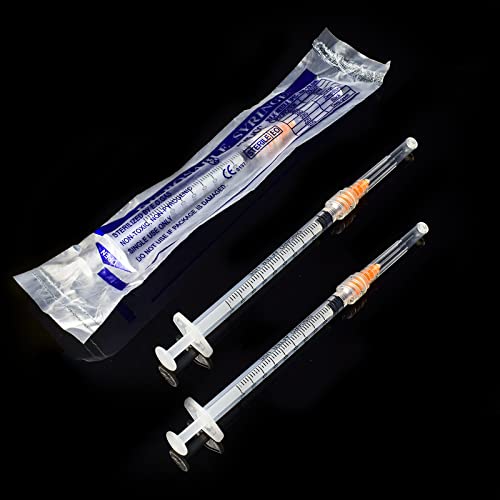 Disposable 1Ml Syringe With 25G 1Inch Needle Lab Supplies, Individually Packaged 50Pack #TOP5