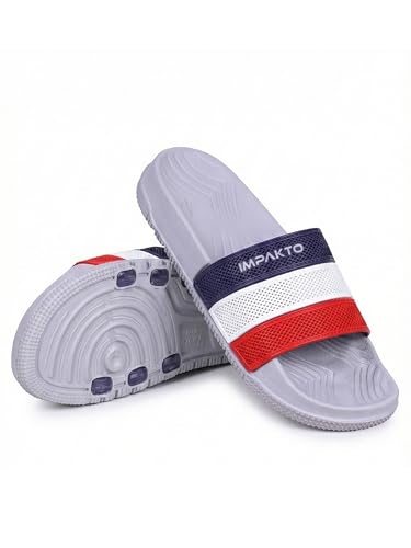 Image of Impakto Men's Casual Sliders | Cushioned Comfort Slip-On Slipper | Lightweight EVA Sole | Slippers for Home & Outdoor Use